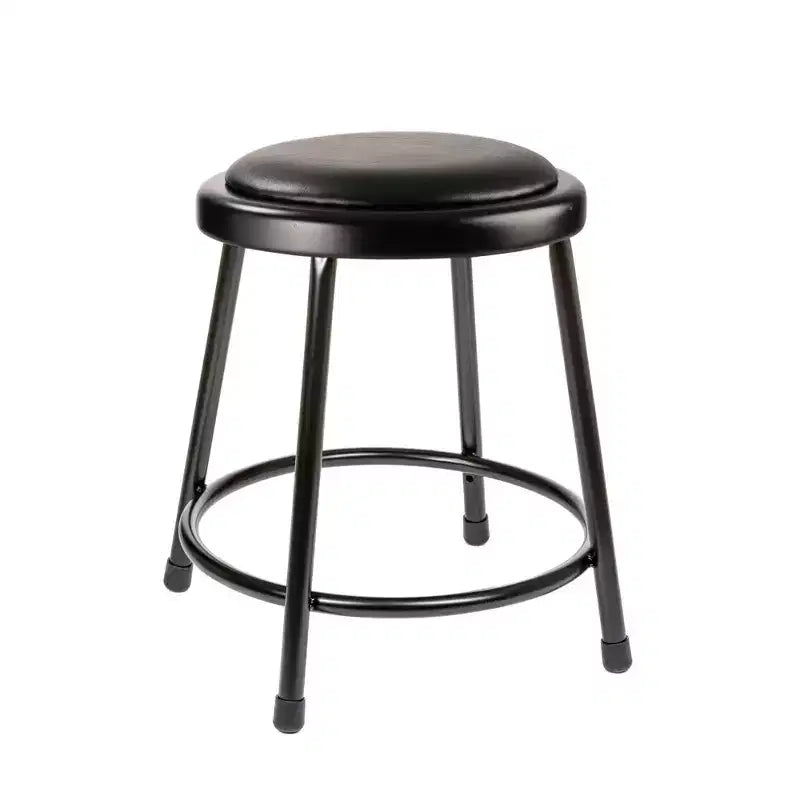 Lot de 2 tabourets de bar en acier rembourrés de vinyle robustes de 45,7 cm – Noir, aucun assemblage requis, capacité de 136 kg