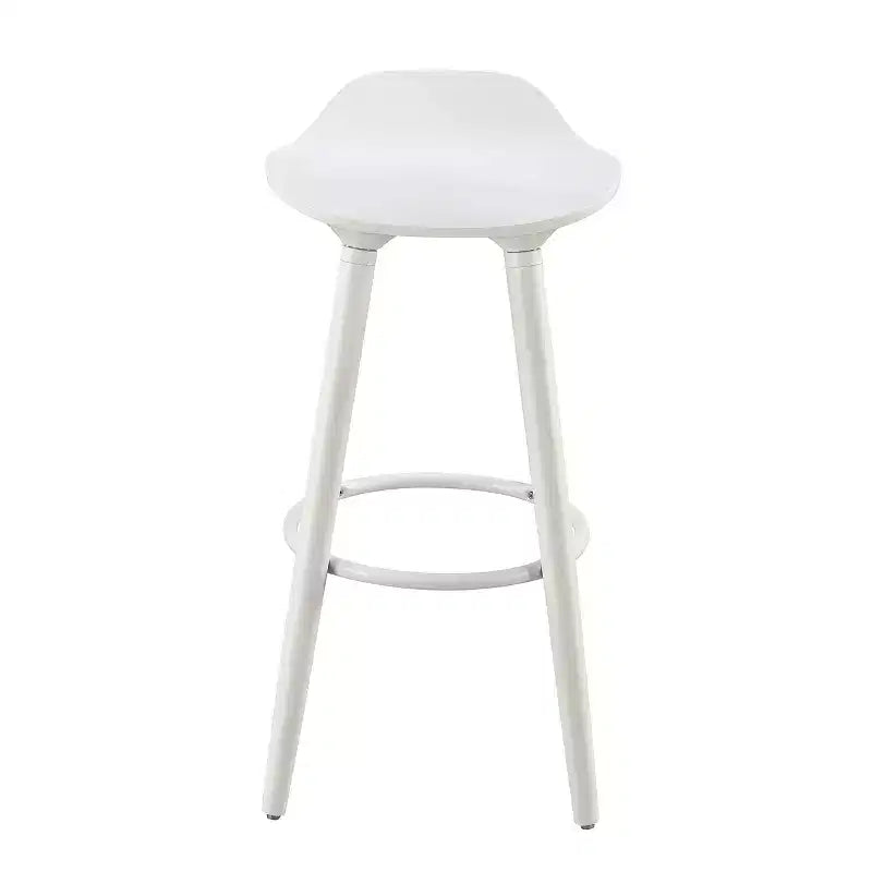 Baylyn Barstools White - Adore Decor: Modern Low Back, Wood Legs, Spot Clean, 265lb Capacity