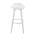 Baylyn Barstools White - Adore Decor: Modern Low Back, Wood Legs, Spot Clean, 265lb Capacity