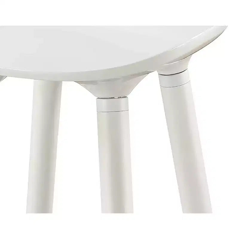Tabourets de bar modernes à dossier bas – Blanc, pieds en bois, capacité de 120 kg, lot de 2