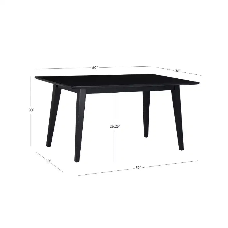 Table à manger Clara – Finition noire moderne pour cuisine et salle à manger