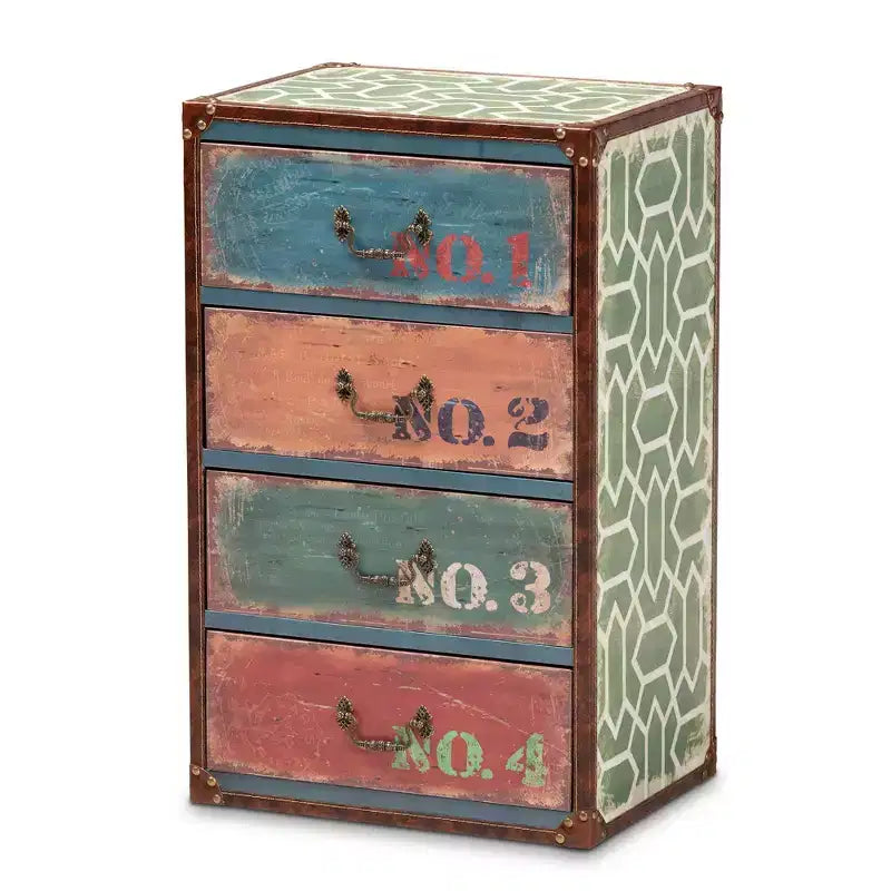 4 Drawer Amandine Wood Accent Storage Chest - Baxton Studio