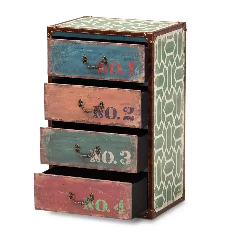 Commode de rangement 4 tiroirs en bois – Organisateur pour chambre et salon
