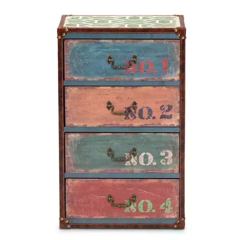 Commode de rangement 4 tiroirs en bois – Organisateur pour chambre et salon