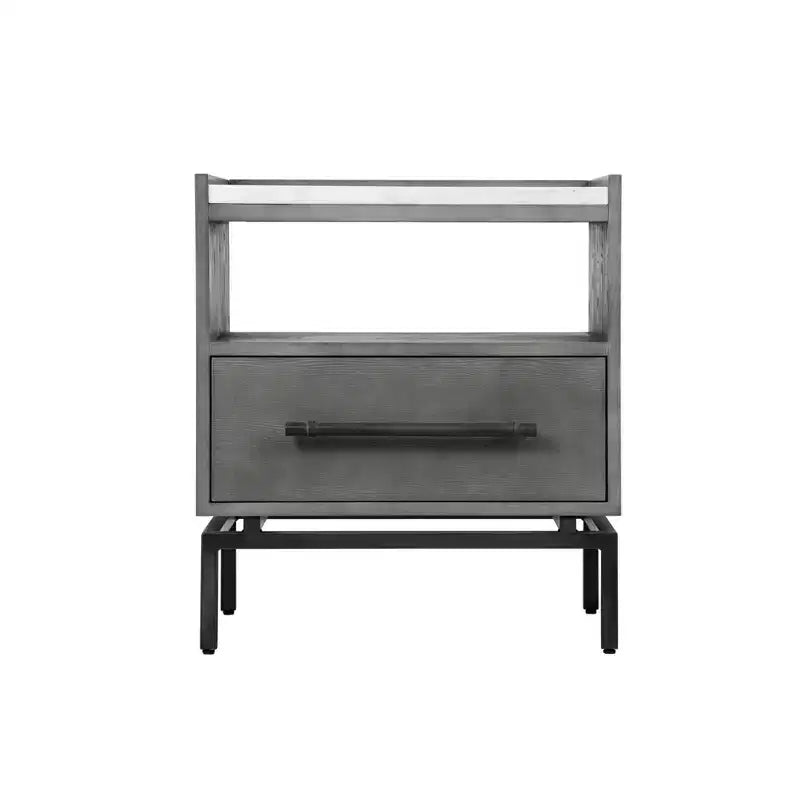 Ashton Marble Top Nightstand Table Gray - Finch