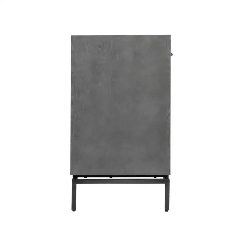Ashton Marble Top Nightstand – Gray Bedside Table with Storage