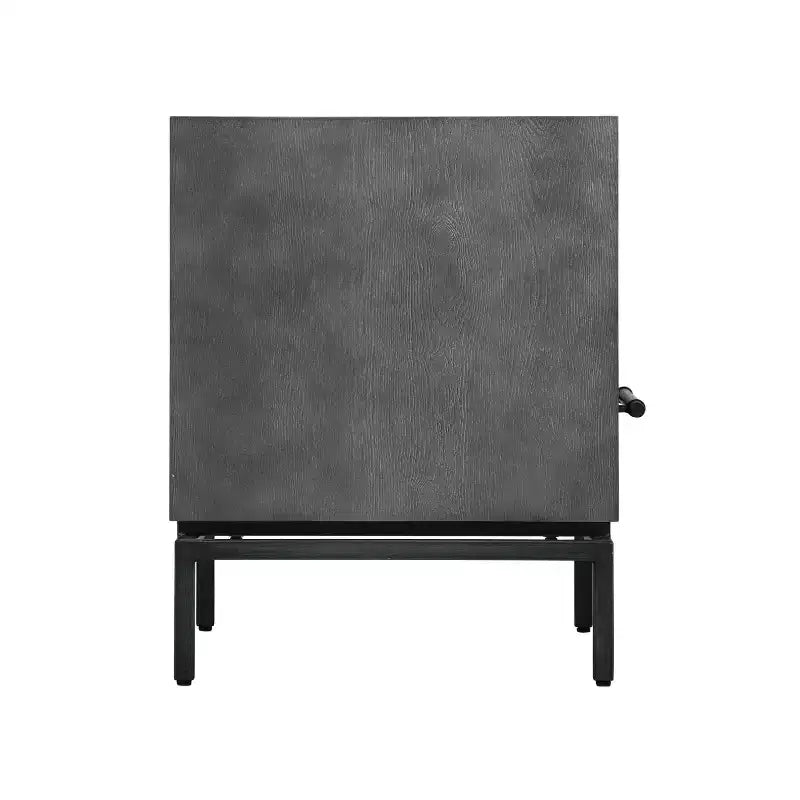 Table de chevet Ashton à plateau en marbre – Table de chevet grise avec rangement