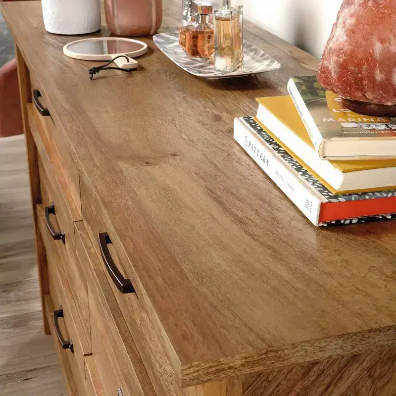 6-Drawer Dresser – Sindoori Mango Finish, Smooth Metal Runners