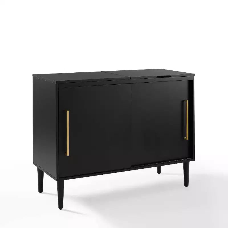 Everett Media Console Matte Black - Crosley