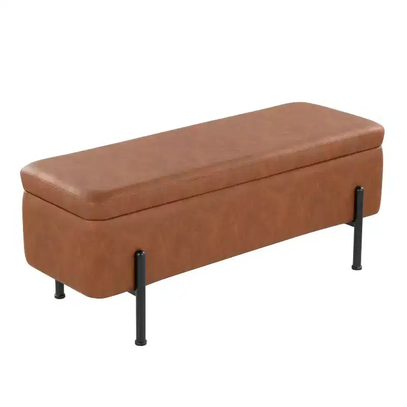 LumiSource Daniella Bench Black Steel/Camel PU