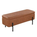 LumiSource Daniella Bench Black Steel/Camel PU