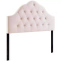 Full Sovereign Diamond Tufted Performance Velvet Headboard Pink - Modway: Adjustable Height, MDF Frame Mounted
