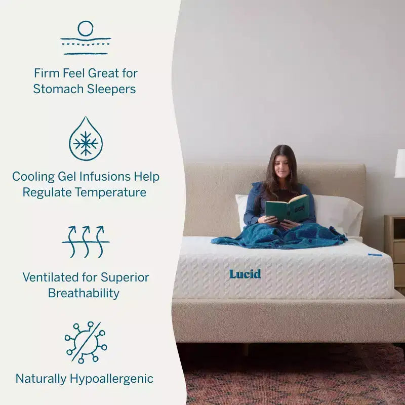 Firm 10'' Gel Memory Foam Mattress – Cooling Comfort for Better Sleep