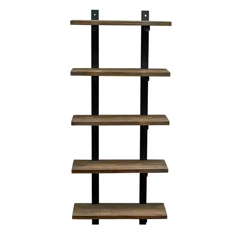 Pomona Metal and Solid Wood Bath Wall Shelf Natural - Alaterre Furniture