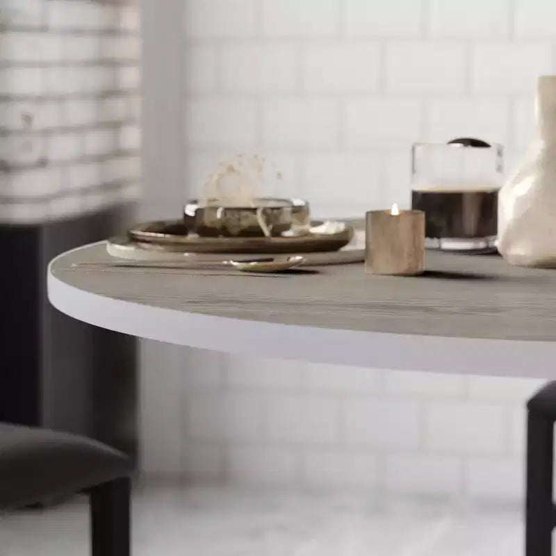 Plateau de table rond réversible en stratifié de 36 po – Double finition pour usage commercial et domestique