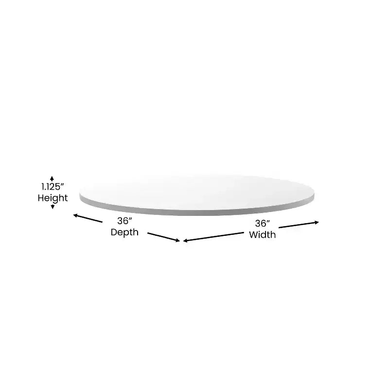 Plateau de table rond réversible en stratifié de 36 po – Double finition pour usage commercial et domestique
