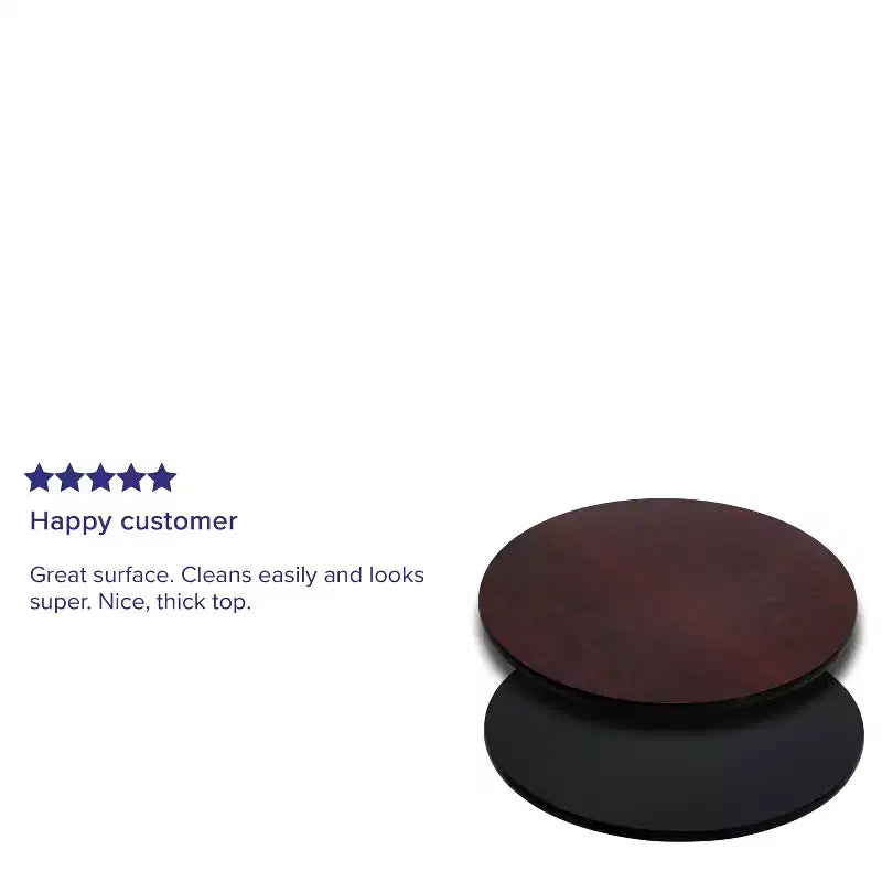 Plateau de table rond réversible en stratifié de 36 po – Double finition pour usage commercial et domestique