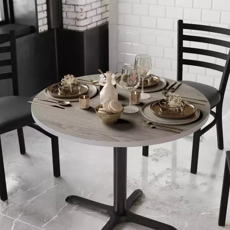Plateau de table rond réversible en stratifié de 36 po – Double finition pour usage commercial et domestique