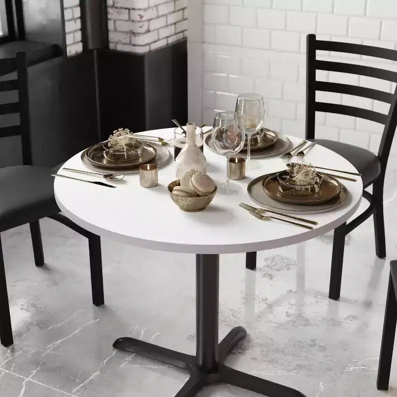 Plateau de table rond réversible en stratifié de 36 po – Double finition pour usage commercial et domestique