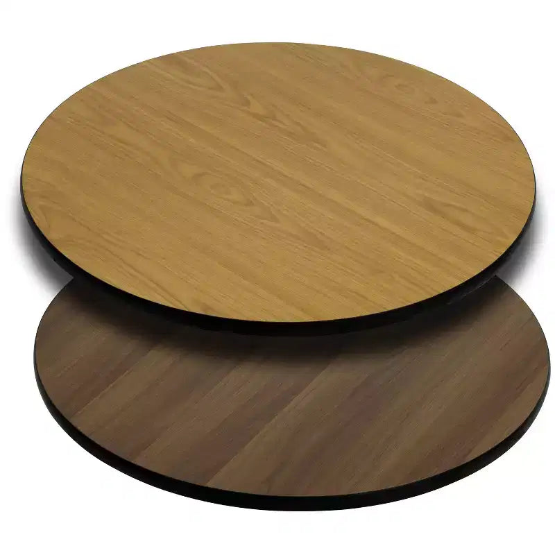Plateau de table rond réversible en stratifié de 36 po – Double finition pour usage commercial et domestique