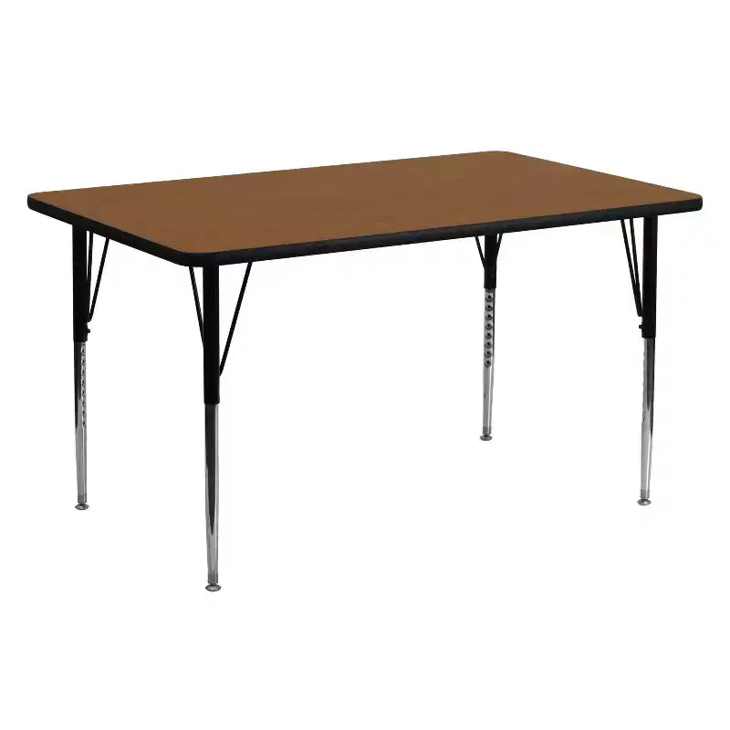 Table d'activités rectangulaire en stratifié HP 60''L x 24''W – Pieds réglables en hauteur