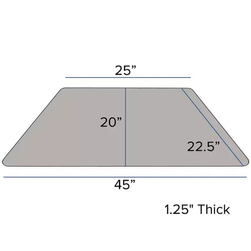 Table d'activités trapézoïdale en stratifié HP, 22,5 po l. x 45 po L – Pieds courts réglables en hauteur